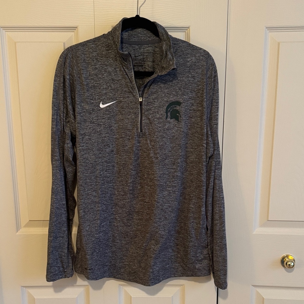 Nike Gray Michigan State Quarter-Zip Sweatshirt